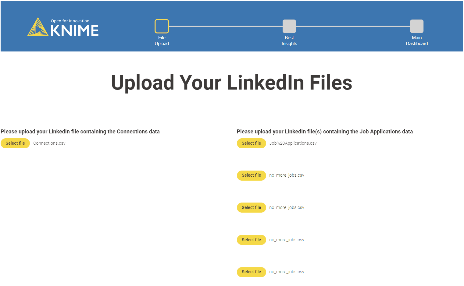 Monitor Job Applications with a LinkedIn Data App | KNIME