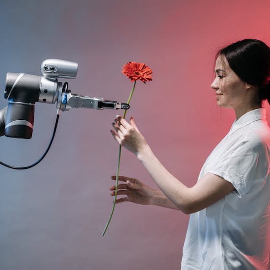 Rose and a robot