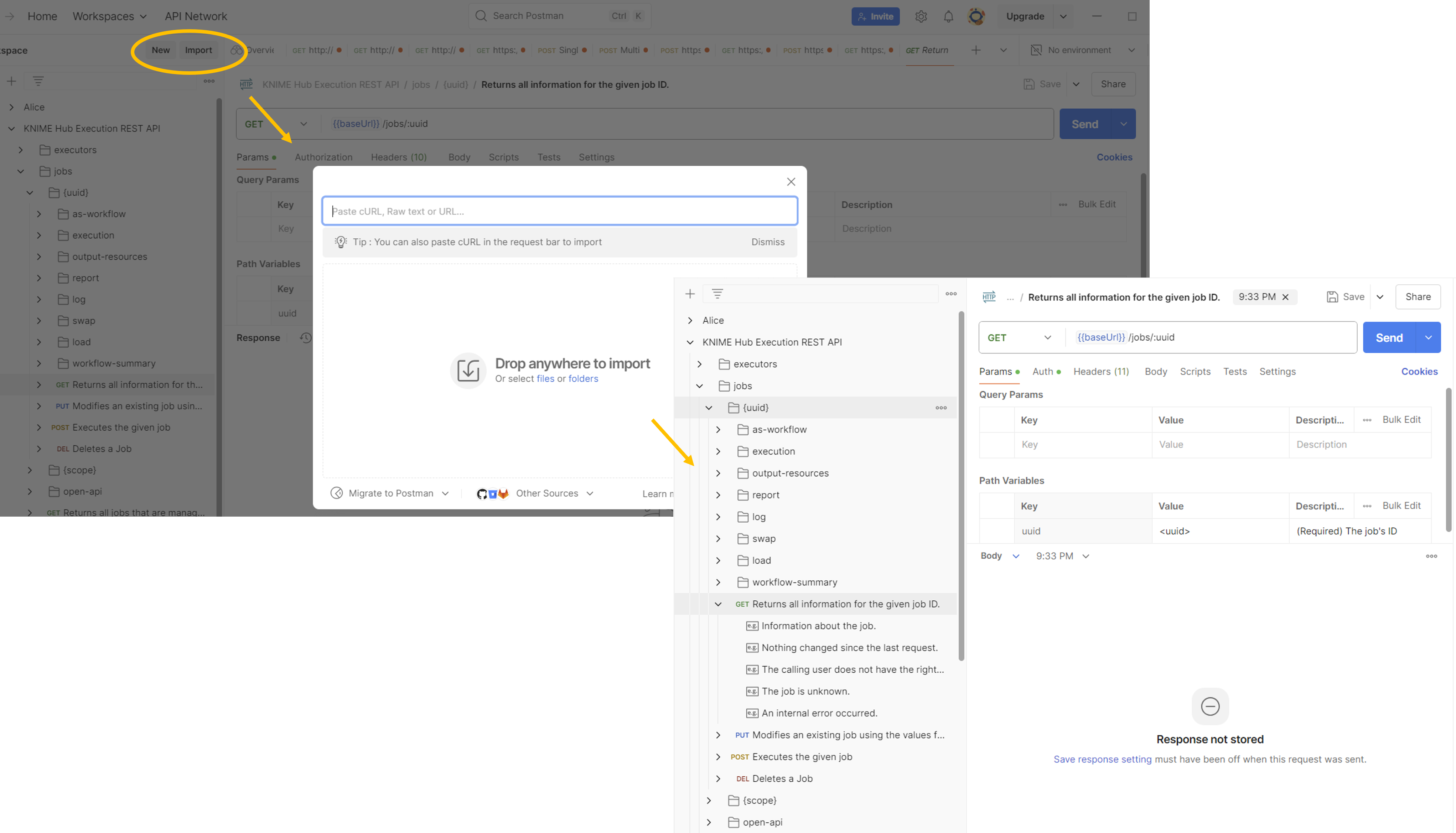 KNIME Business Hub - import openapi file into Postman
