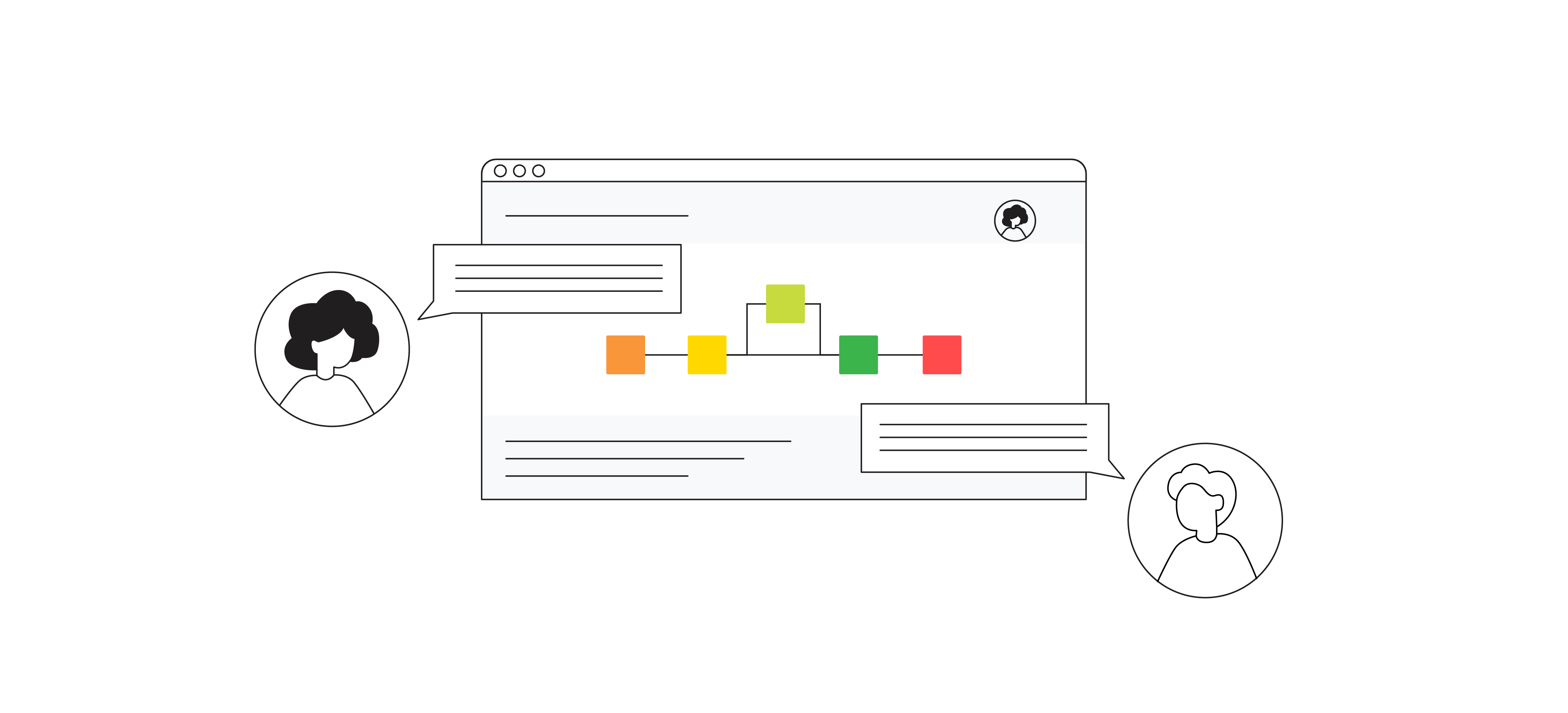 Stylized KNIME workflow being discussed