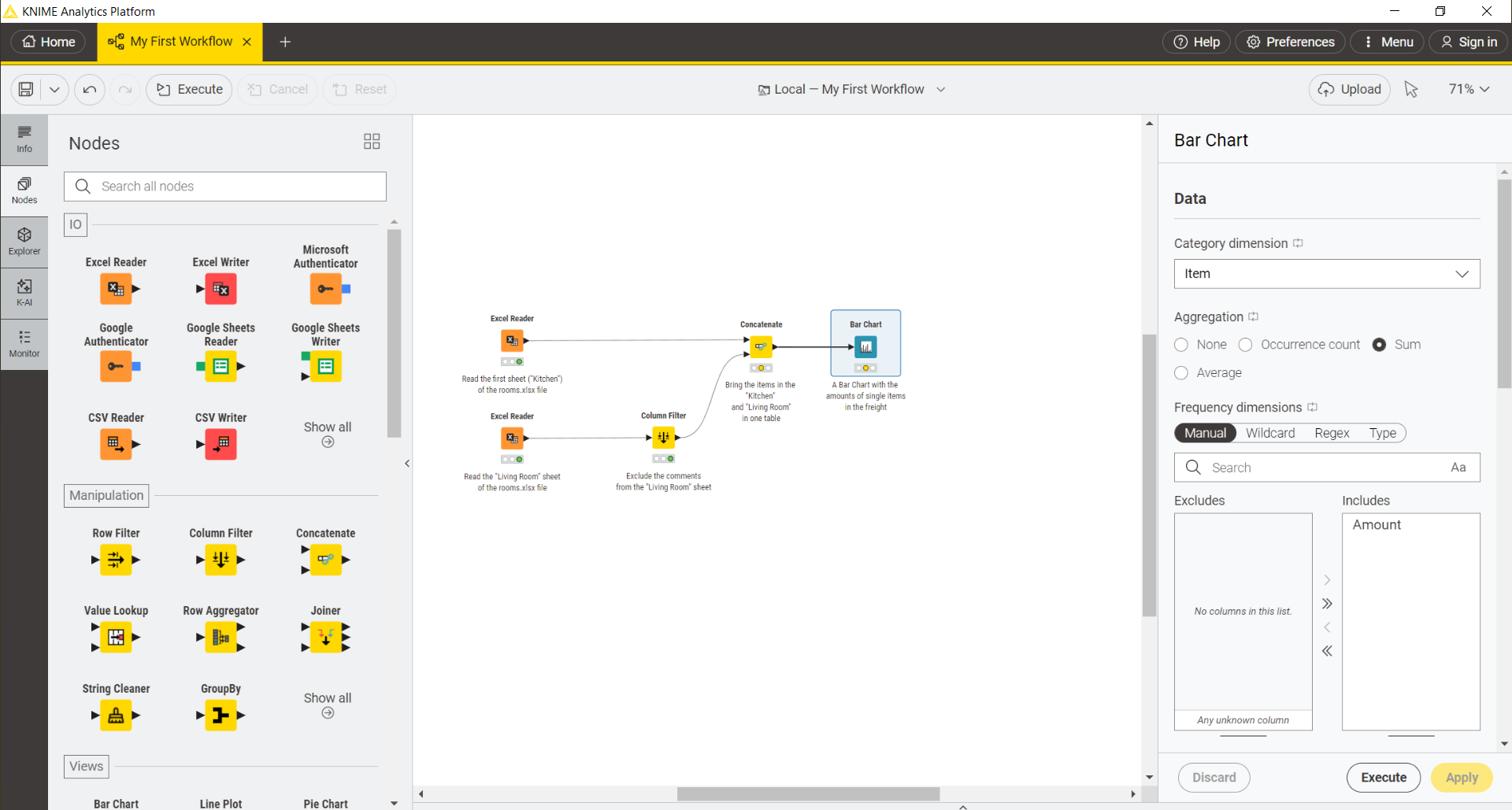 Bar chart in KNIME AP