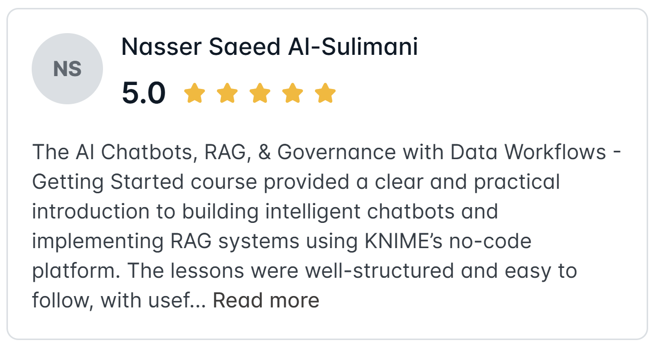 Nasser Saeed KNIME Review