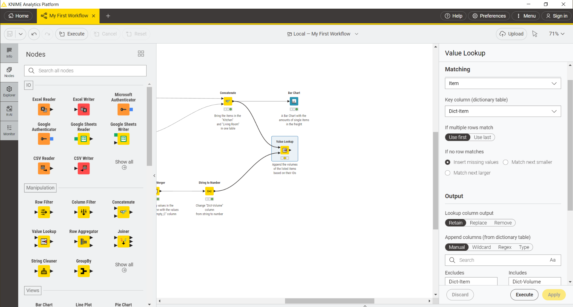Value lookup in KNIME AP