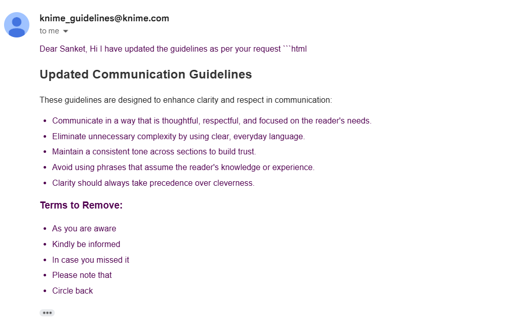 KNIME Updated Guidelines