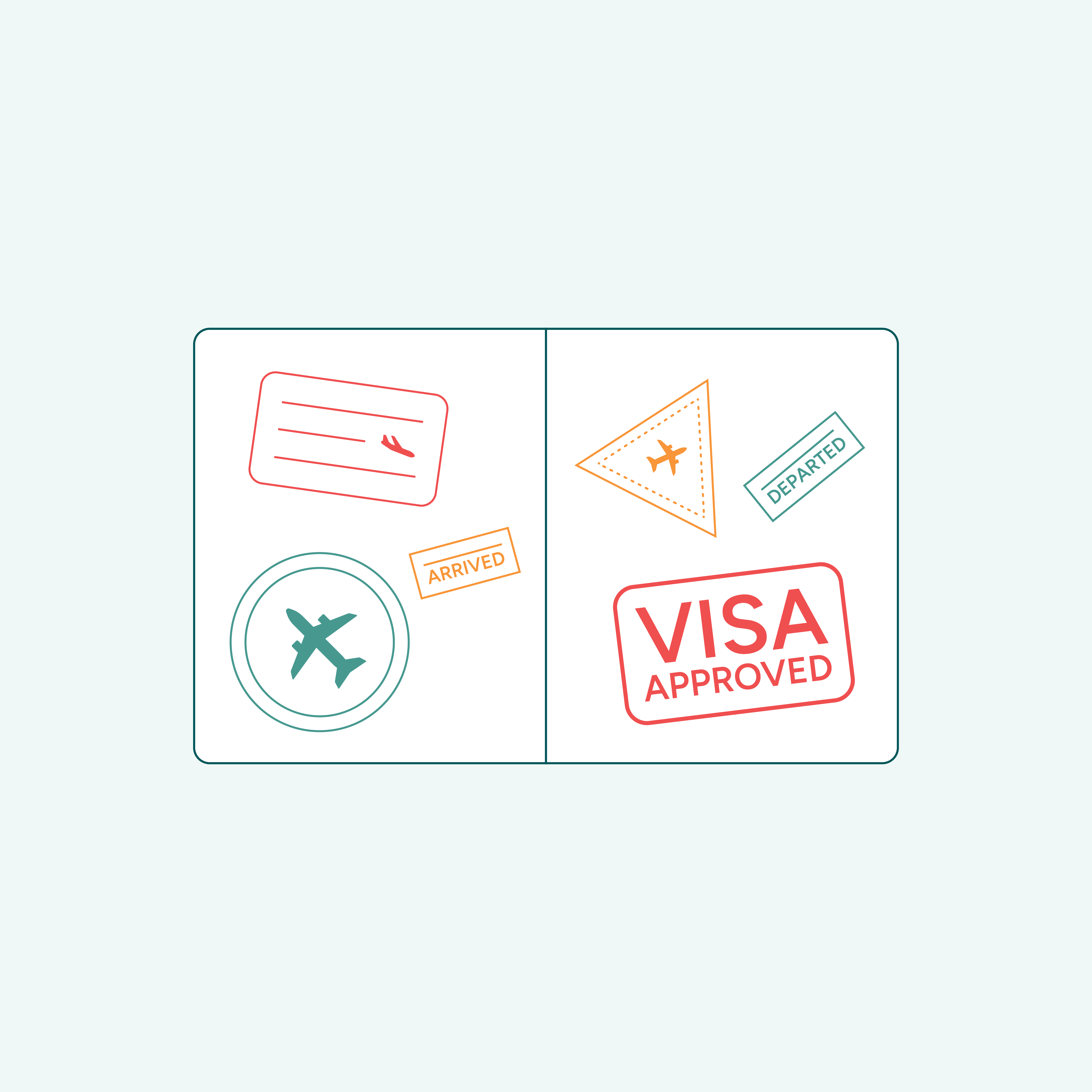 Passport with visa stamps