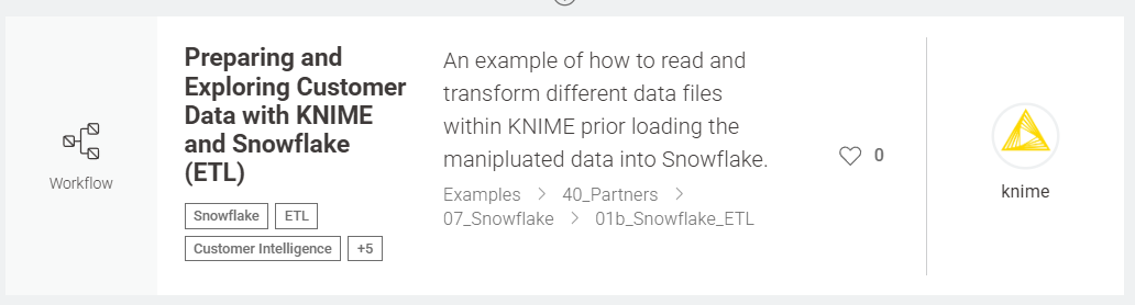 ETL with Knime and Snowflake