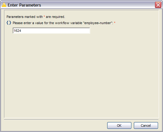 Dialog to enter a new value for a report parameter