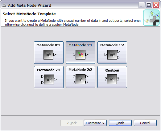 screenshot of meta node wizard first page