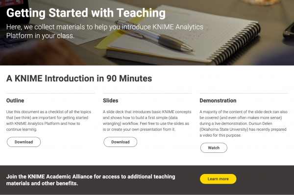 The eight steps to teaching data science with KNIME