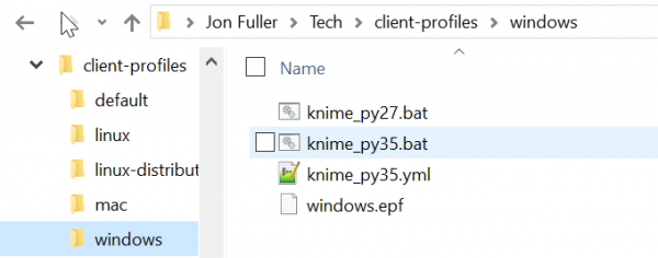 The Windows profile files.