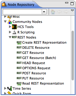 REST category in node repository view